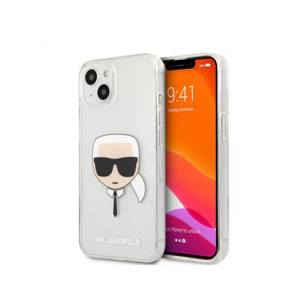 Karl Lagerfeld (KLHCP13SKHTUGLS) Apple iPhone 2021 5.4" Silver Glitter Tok