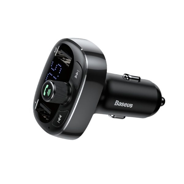 BASEUS car charger 2 x USB A + transmitter FM BT 3,4A S-09 CCMT000301 black